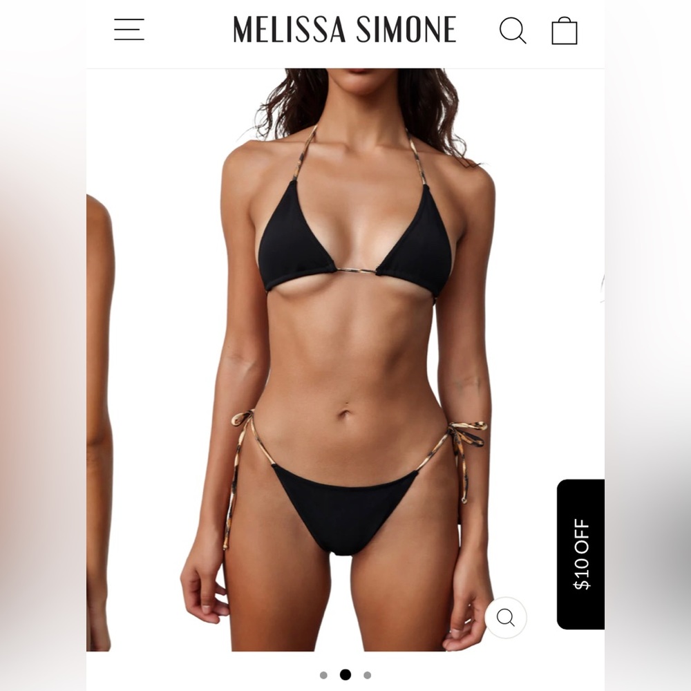 Melissa Simone Lori swim. Top in L (fits A or B cup) bottom in M (fits XS or S)